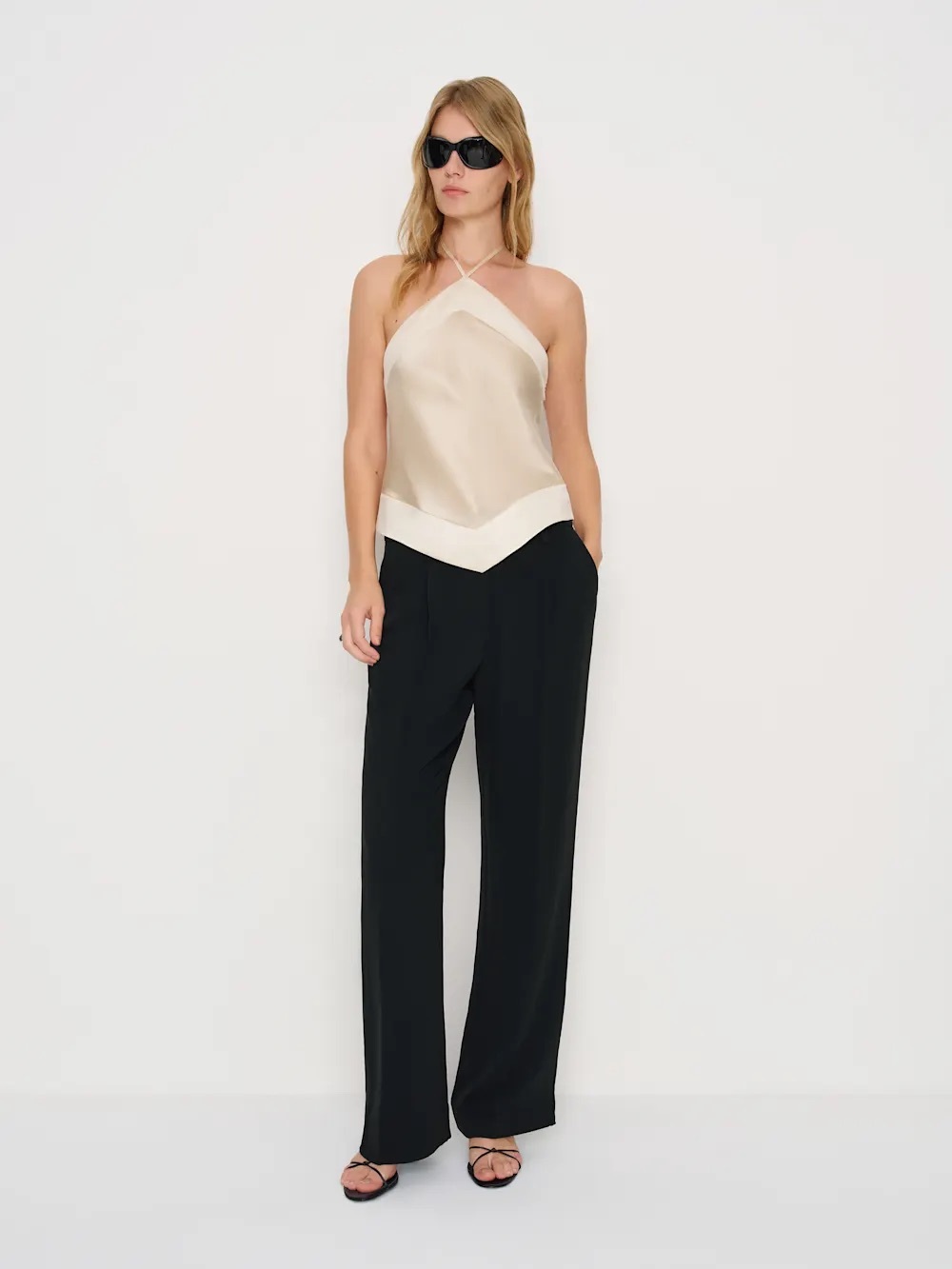 Reformation Jillian Silk Top in Almond size 0